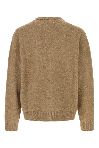 Maison Margiela Men Melange Cappuccino Wool Blend Cardigan