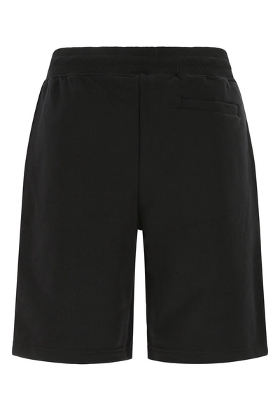 Black Cotton Bermuda Shorts