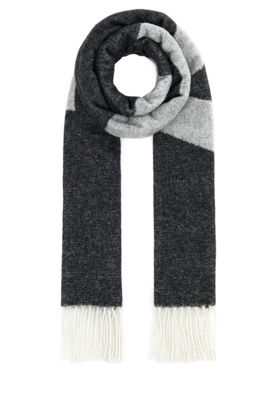 Dark grey wool blend Malo scarf