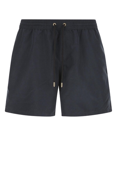 Navy blue polyester swimming shorts