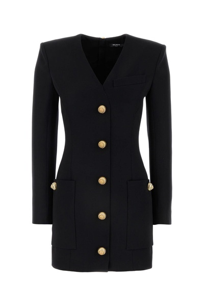 Black wool mini dress