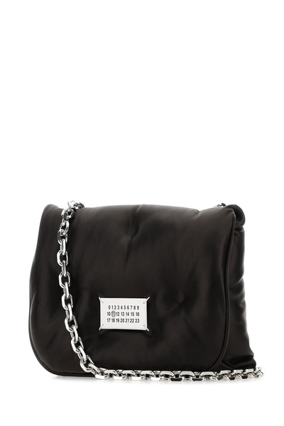 Maison Margiela Women Black Nappa Leather Small Glam Slam Flap Crossbody Bag