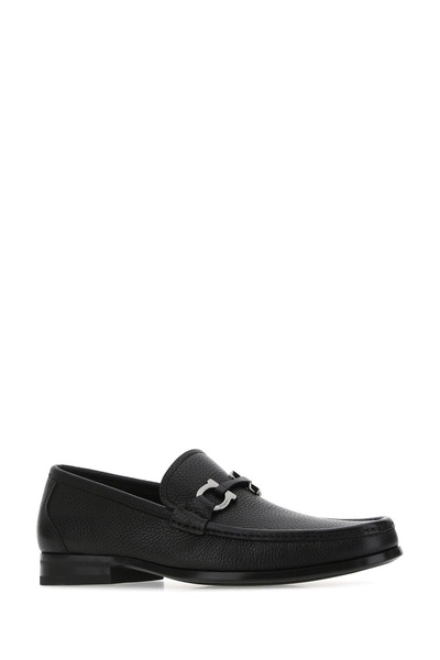Salvatore Ferragamo Men Black Leather Grandioso Loafers