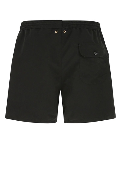 Black polyester swimming shorts