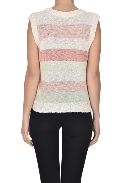 Textured knit gilet