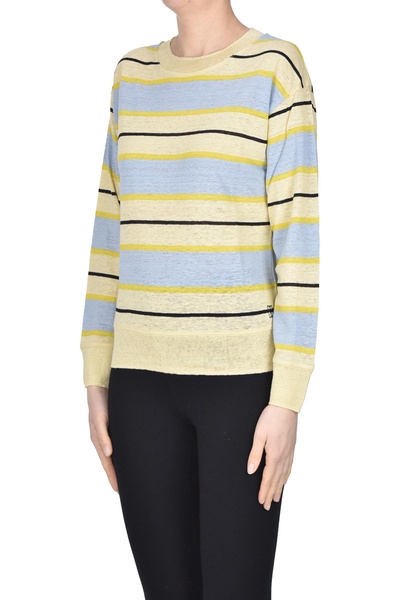 Striped linen pullover