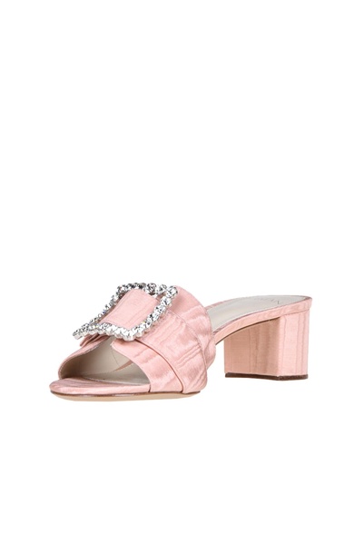 Jewel buckle mules