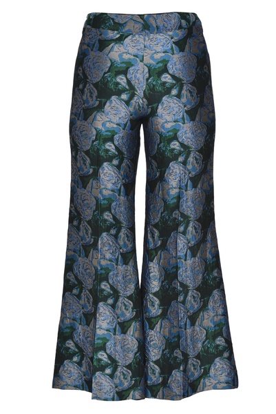 Jacquard fabric trousers