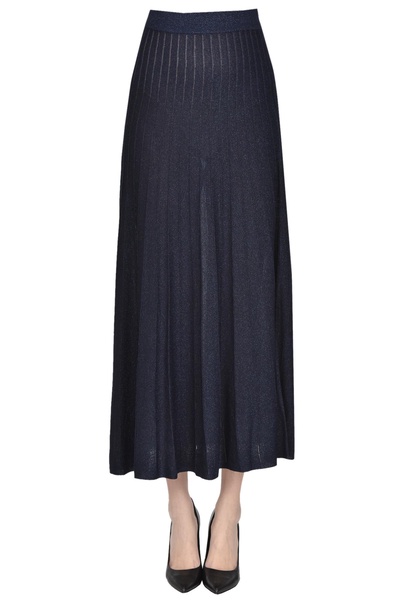 Pleated lamè knit skirt