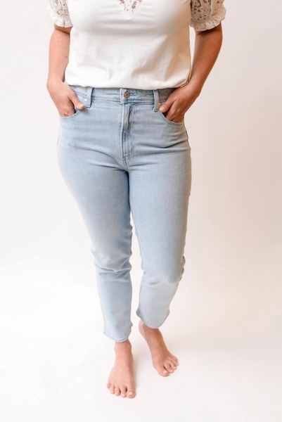 high rise slim crop pants in sarah