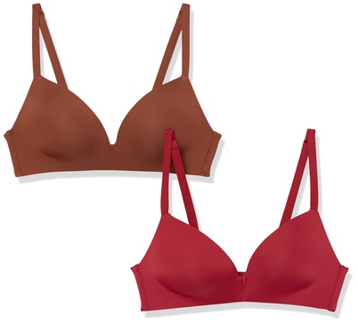 Amazon Essentials Women's Wireless Lightly Lined Bra, Pack of 2