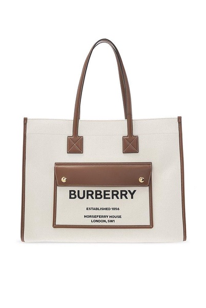 Off-White & Tan Medium Freya Tote