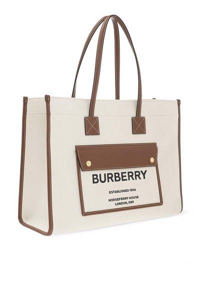 Off-White & Tan Medium Freya Tote