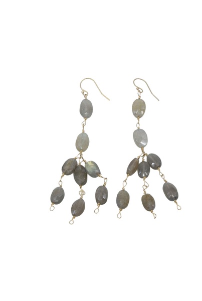 labradorite 3 tier drop earrings