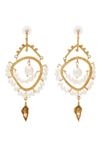 beaded chandelier earrings in pearl