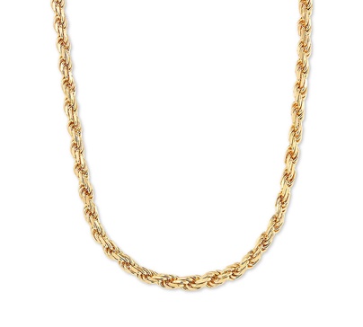 Rope Link 22" Chain Necklace in Sterling Silver