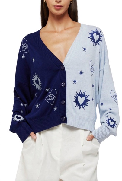 mahala cardigan in insignia blue/frost blue