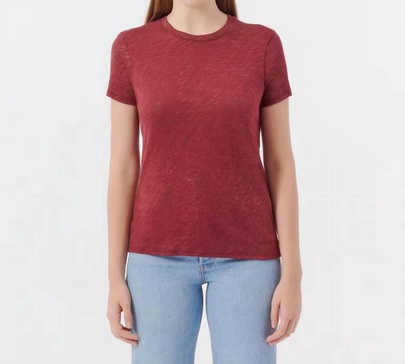 slub jersey schoolboy shirt in wine
