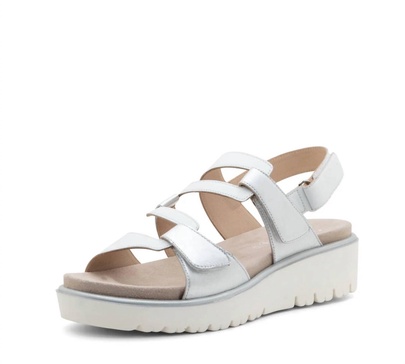 women's bayview sandal in silver/white