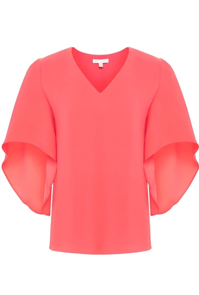 women's nina short sleeve top in fusion coral