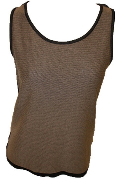 bra-friendly tank top in taupe/black