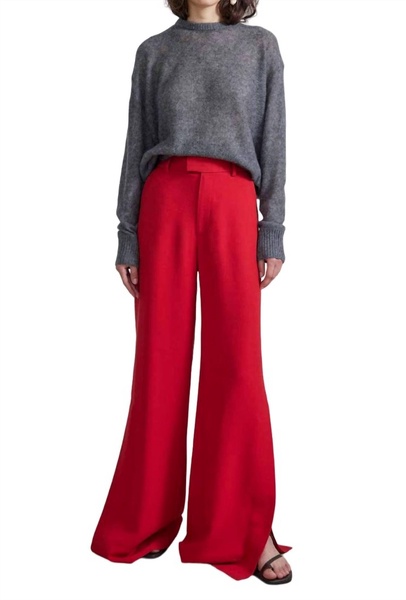 alba trouser in deep red