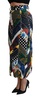 Dolce & Gabbana  Multicolor Silk Geometric High Waist Maxi Skirt