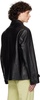 Black Cropped Continental Leather Jacket