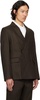 Brown Linen Double-Breasted Blazer