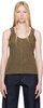 Gold & Brown 'Tom Ford' Metal Plaque Tank Top