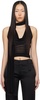 Black Cowl Neck Tank Top