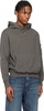 Gray Cotton Diagonal Fleece Resist Dyed Lens Hoodie