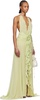 Green Rose Decoration Maxi Dress
