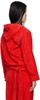 Red BathrobeV-hood Terrycloth Hoodie