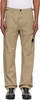 Beige Cotton Gabardine Regular Cargo Pants