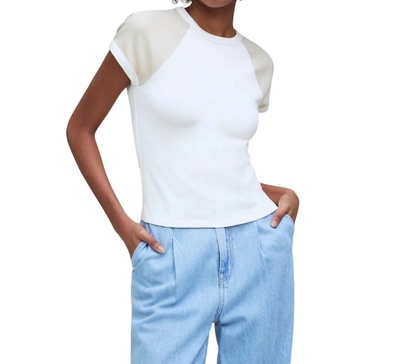 ribbed tee top in ivory