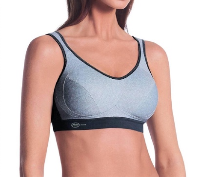 maximum control wire-free sports bra in heather grey