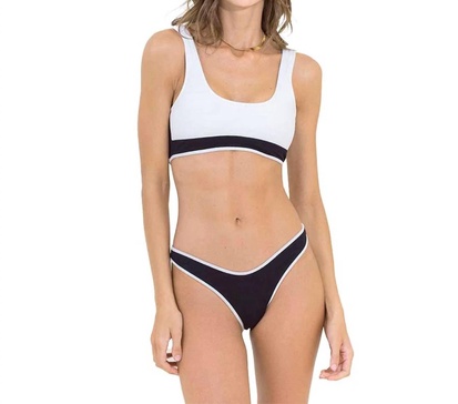 black tulip splendid high leg bikini bottom in white