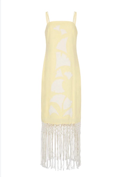 presley midi dress in yellow