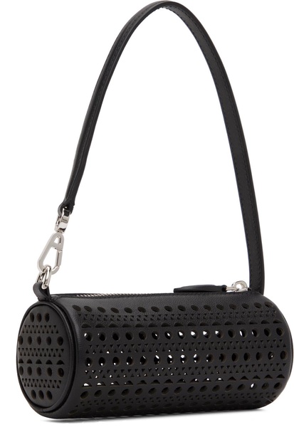 Tube perforated leather shoulder bag
