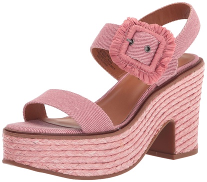 Lucky Brand Women's Yidris Espadrille Platform Sandal Heeled, Rose, 11