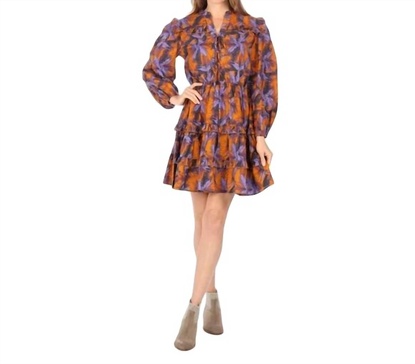 yolanda dress in burnt orange