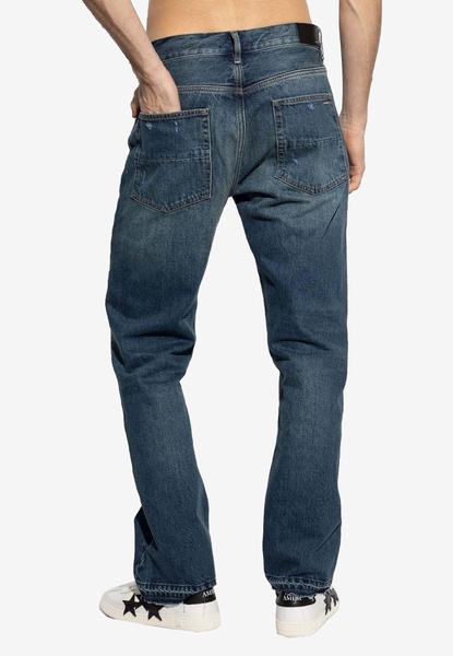 Straight-Leg Faded Jeans
