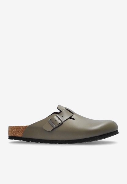 Boston Leather Buckled Clogs