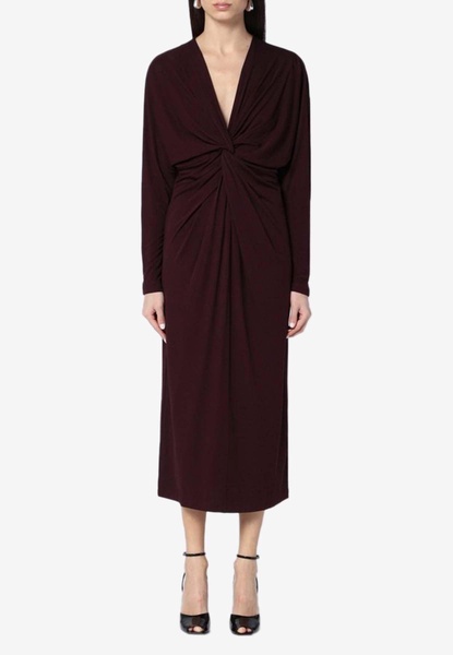 Mathilde Draped Knot Midi Dress