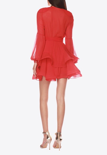 Bedouin V-neck Ruffled Mini Dress