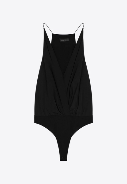 Shiloh V-neck Silk Crepe Bodysuit
