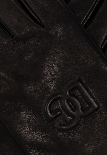 Embossed DG Logo Leather Gloves
