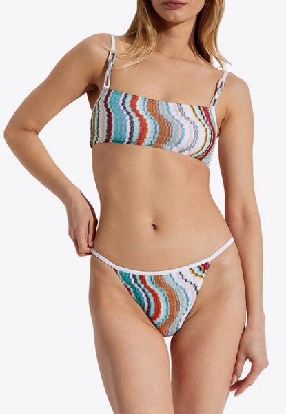 Patterned Knit Lurex Bikini