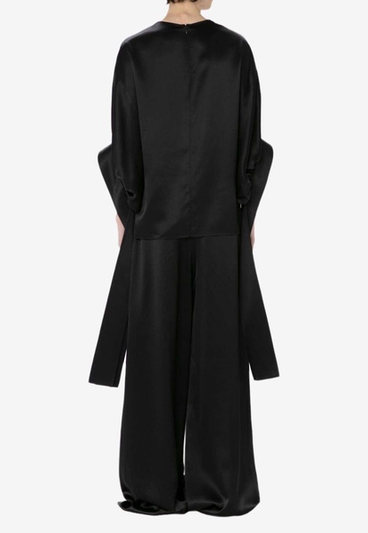 atin-finish pleated blouse